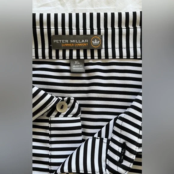 ⛳🏌️‍♂️ Peter Millar Summer Comfort Striped Golf Polo | Men’s XL - Picture 2 of 11
